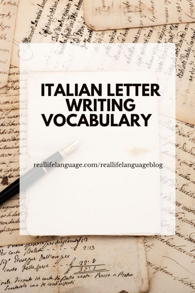Italian Letter writing vocabulary