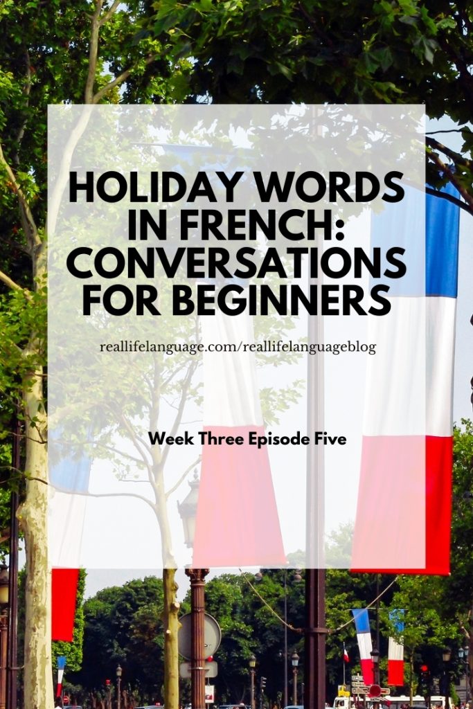 Holiday words in French