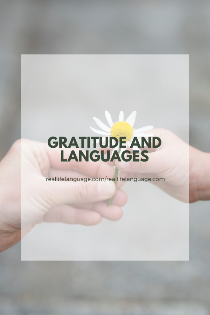 Gratitude and languages