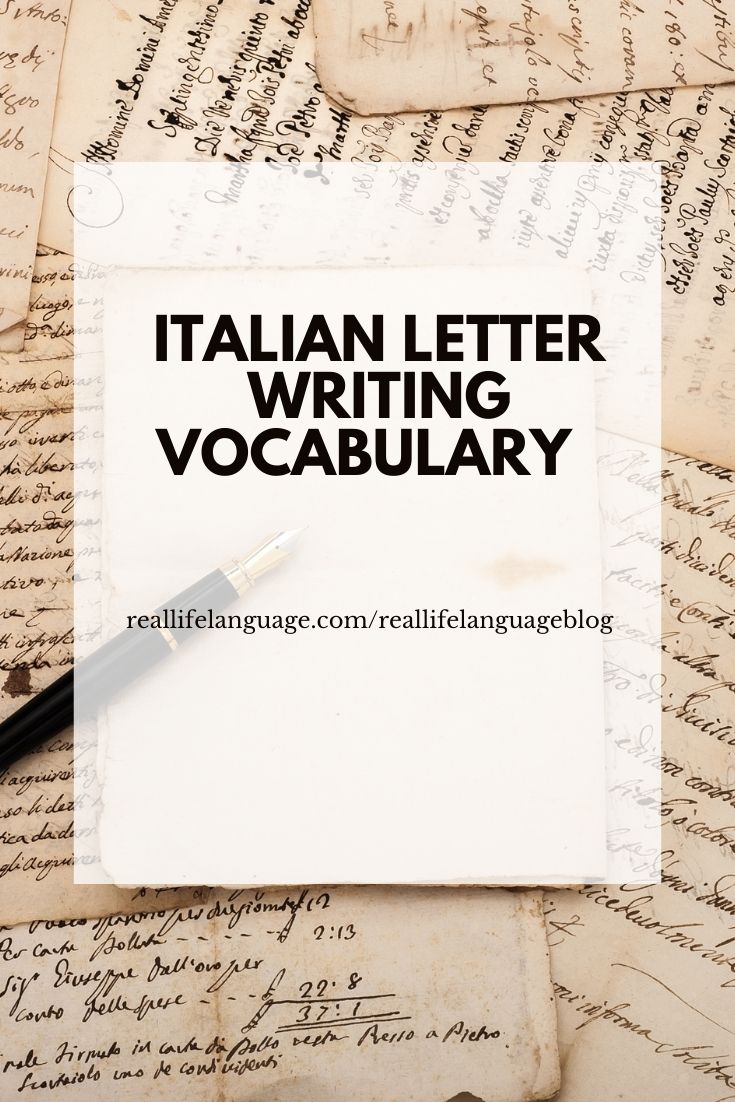 Italian letters writing vocabulary Real Life Language