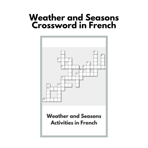 Weather and Seasons Crossword in French