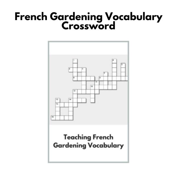 French Gardening Vocabulary Crossword