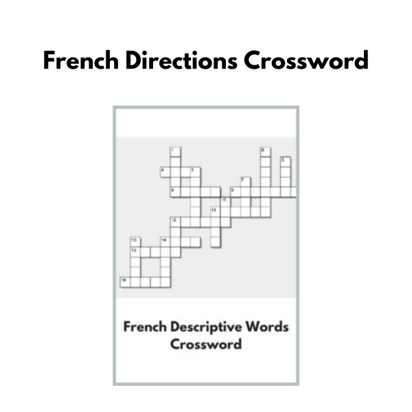 French Directions Crossword