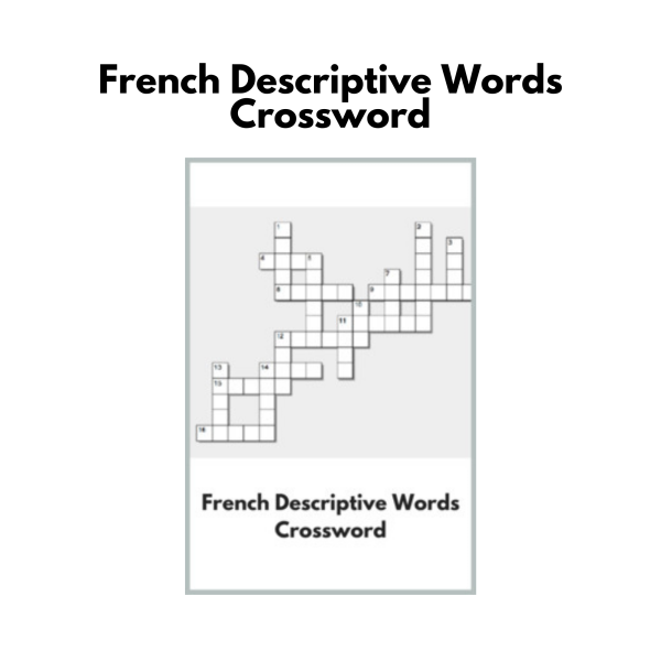 French Descriptive Words Crossword