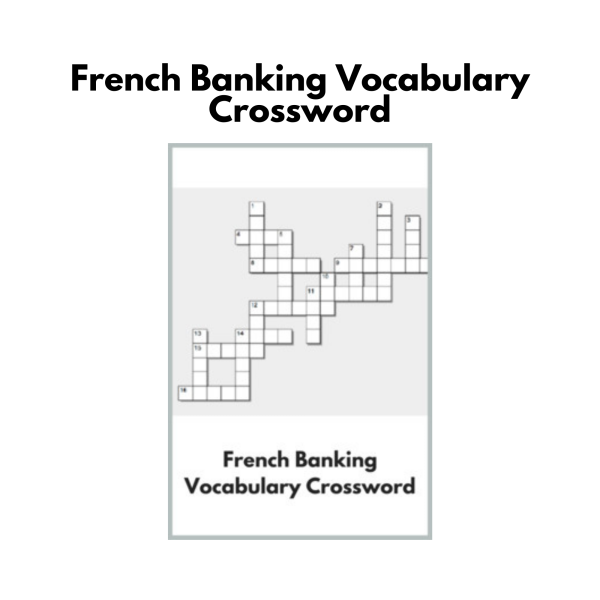 French Banking Vocabulary Crossword
