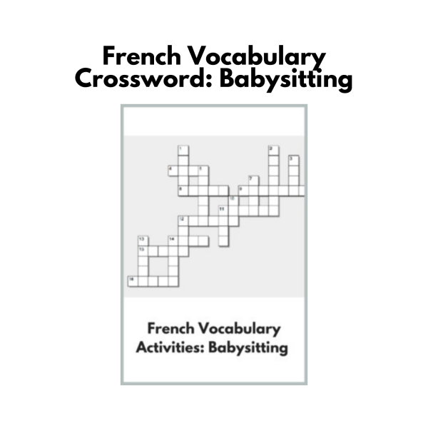 French Vocabulary Crossword: Babysitting