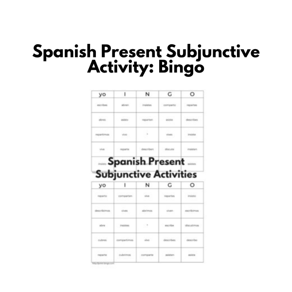 Spanish Present Subjunctive Verb Conjugation Game: Tic Tac Toe