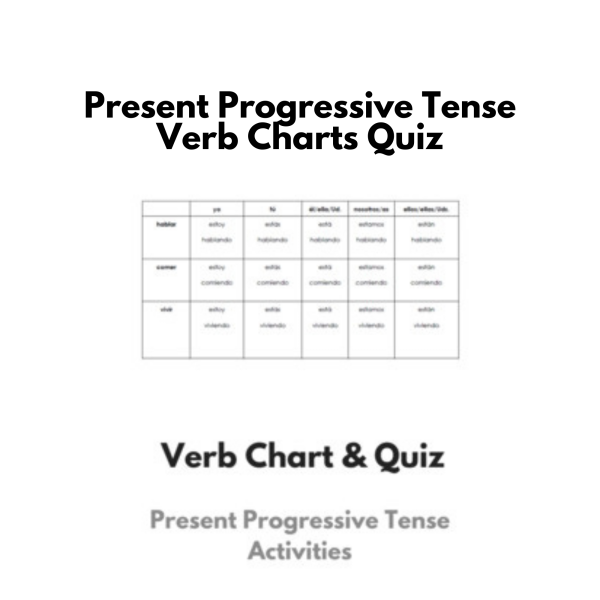 Present Progressive Tense Verb Charts & Quiz