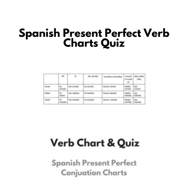 Spanish Present Perfect Verb Charts & Quiz