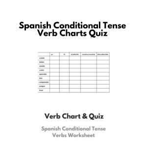 Spanish Conditional Tense Verb Charts & Quiz