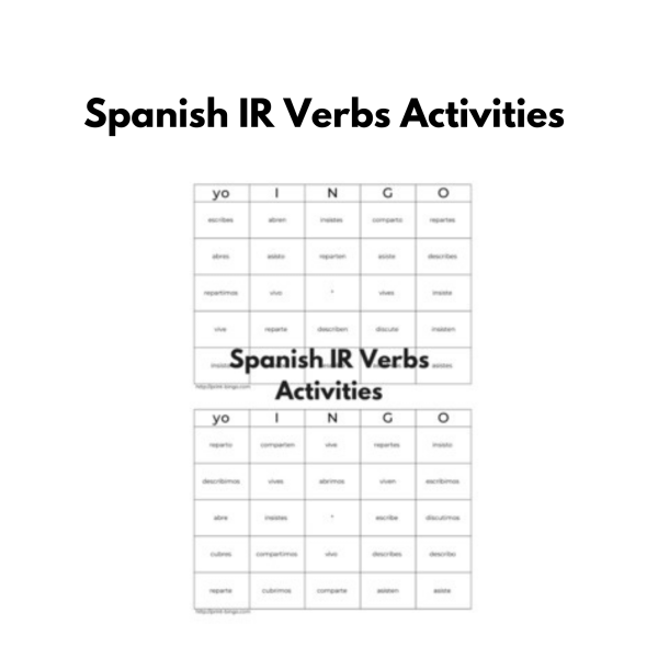 Spanish IR Verbs Activity: Bingo