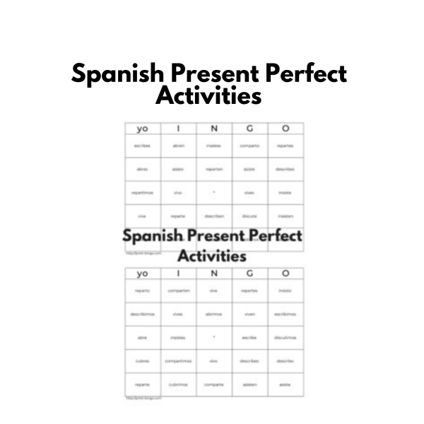 Spanish Present Perfect Activity: Bingo