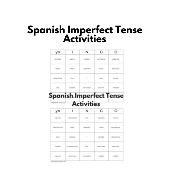 Spanish Imperfect Tense Activity: Bingo