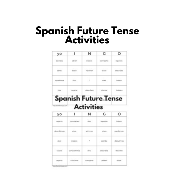 Spanish Future Tense Activity: Bingo