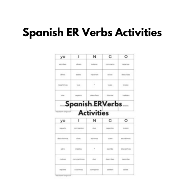 Spanish ER Subjunctive Verbs Activity: Bingo