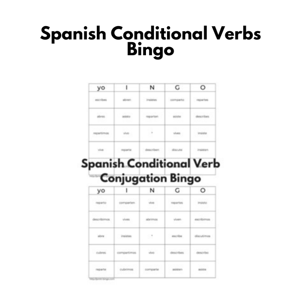 Spanish Conditional Verbs Bingo