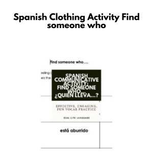 Spanish Clothing Activity: Find someone who...