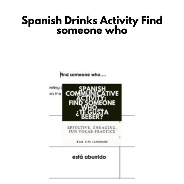 Spanish Drinks Activity: Find someone who...