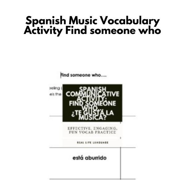 Spanish Music Vocabulary Activity: Find someone who...