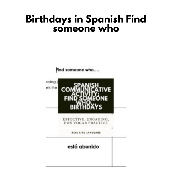 Birthdays in Spanish: Find someone who...