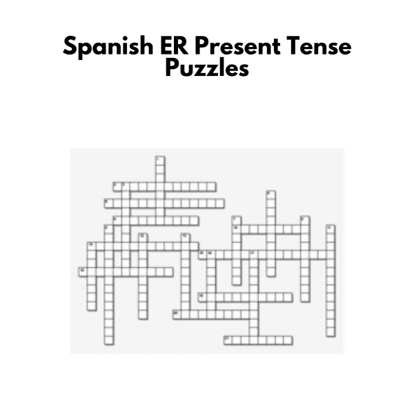 Spanish -ER Present Tense Puzzles