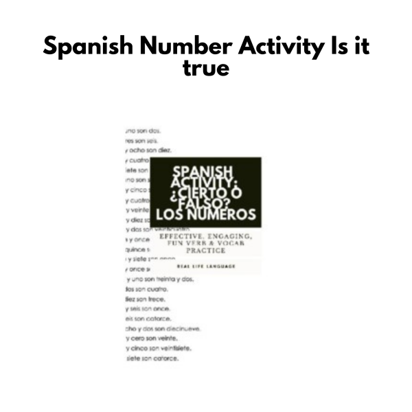 Spanish Number Activity: Is it true?