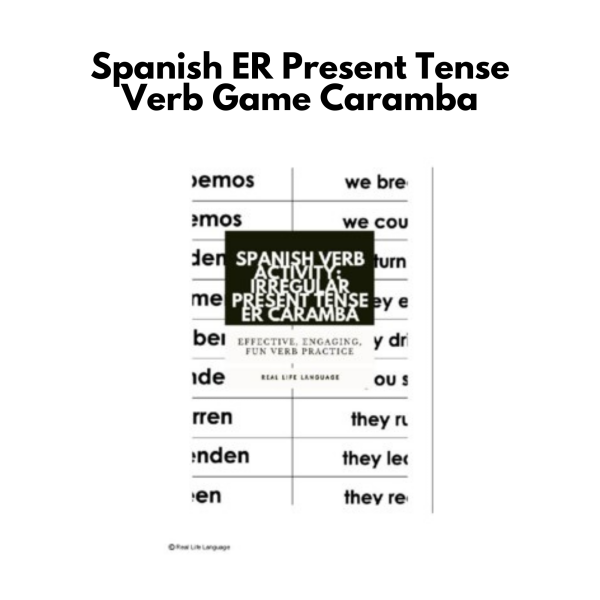 Spanish ER Present Tense Verb Game: Caramba