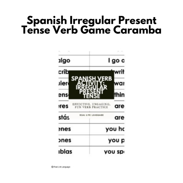 Spanish Irregular Present Tense Verb Game: Caramba