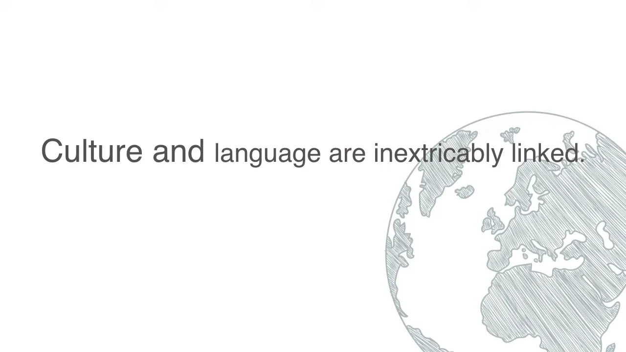 Opening slide: culture and language are connected