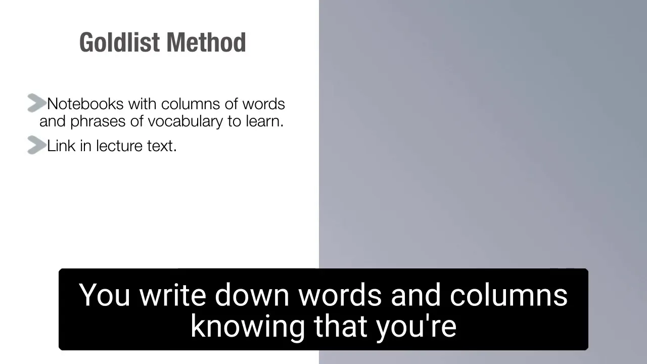Writing a Gold List in a notebook