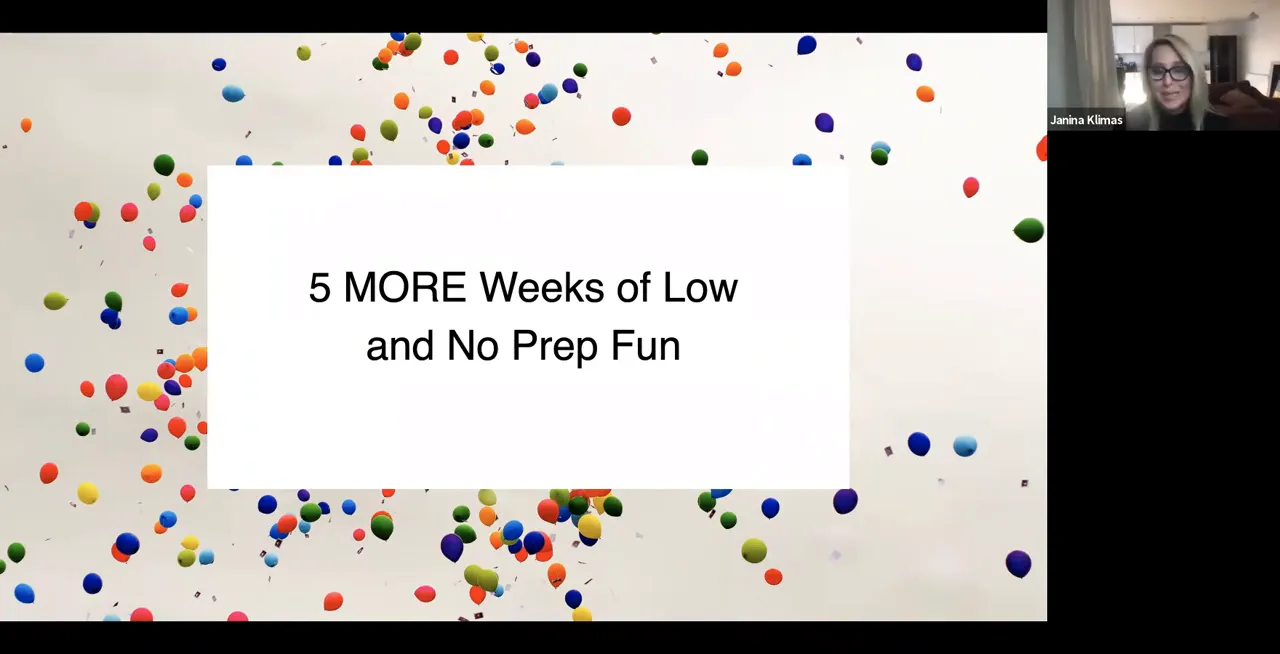 Title slide: Five more weeks of low and no-prep fun