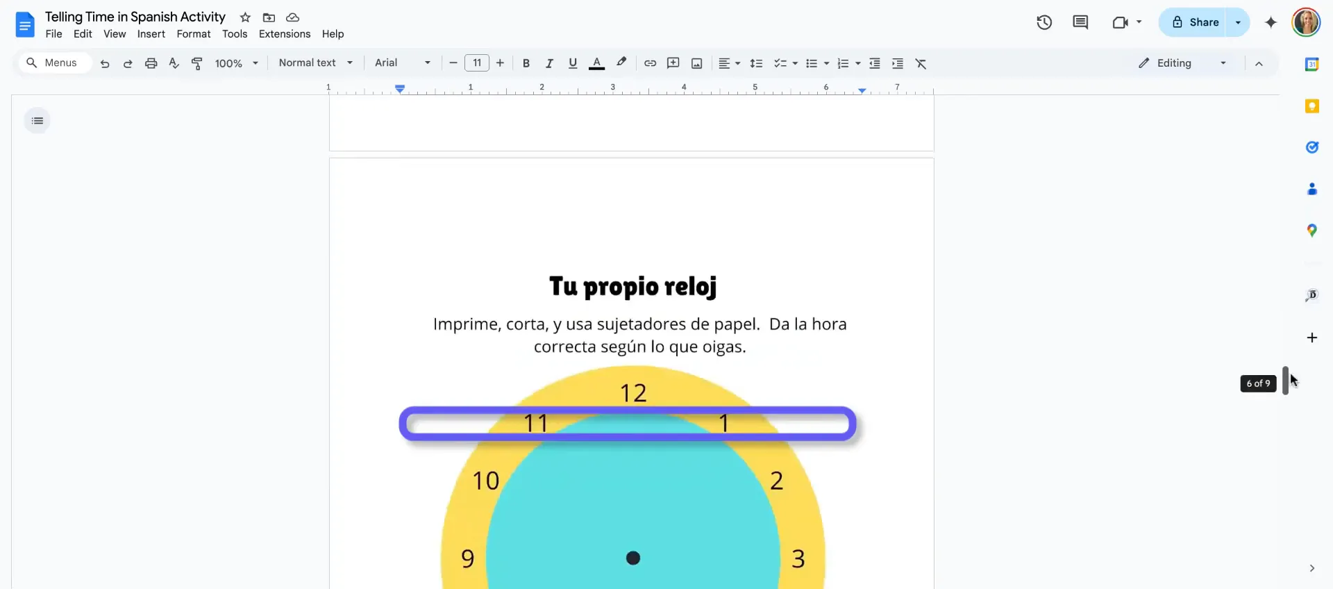Introduction to practical activities to help teach telling time