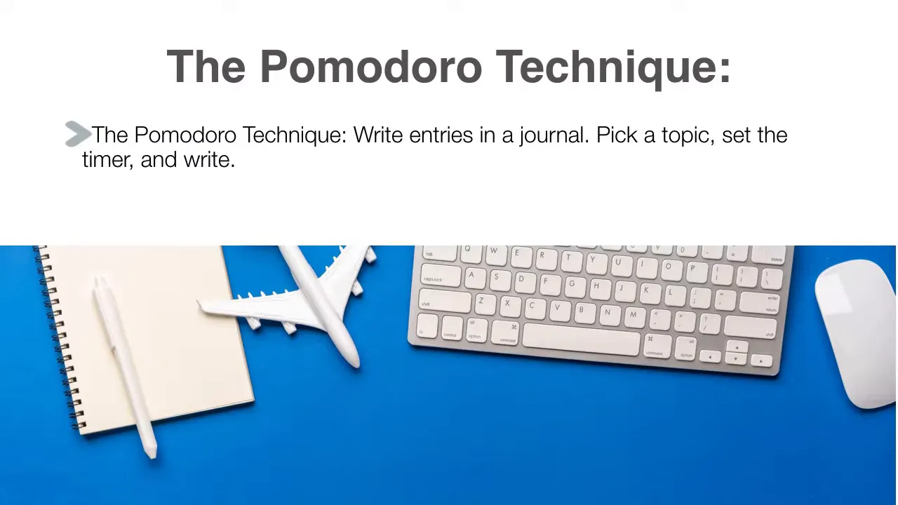 Timer set for a short Pomodoro writing session