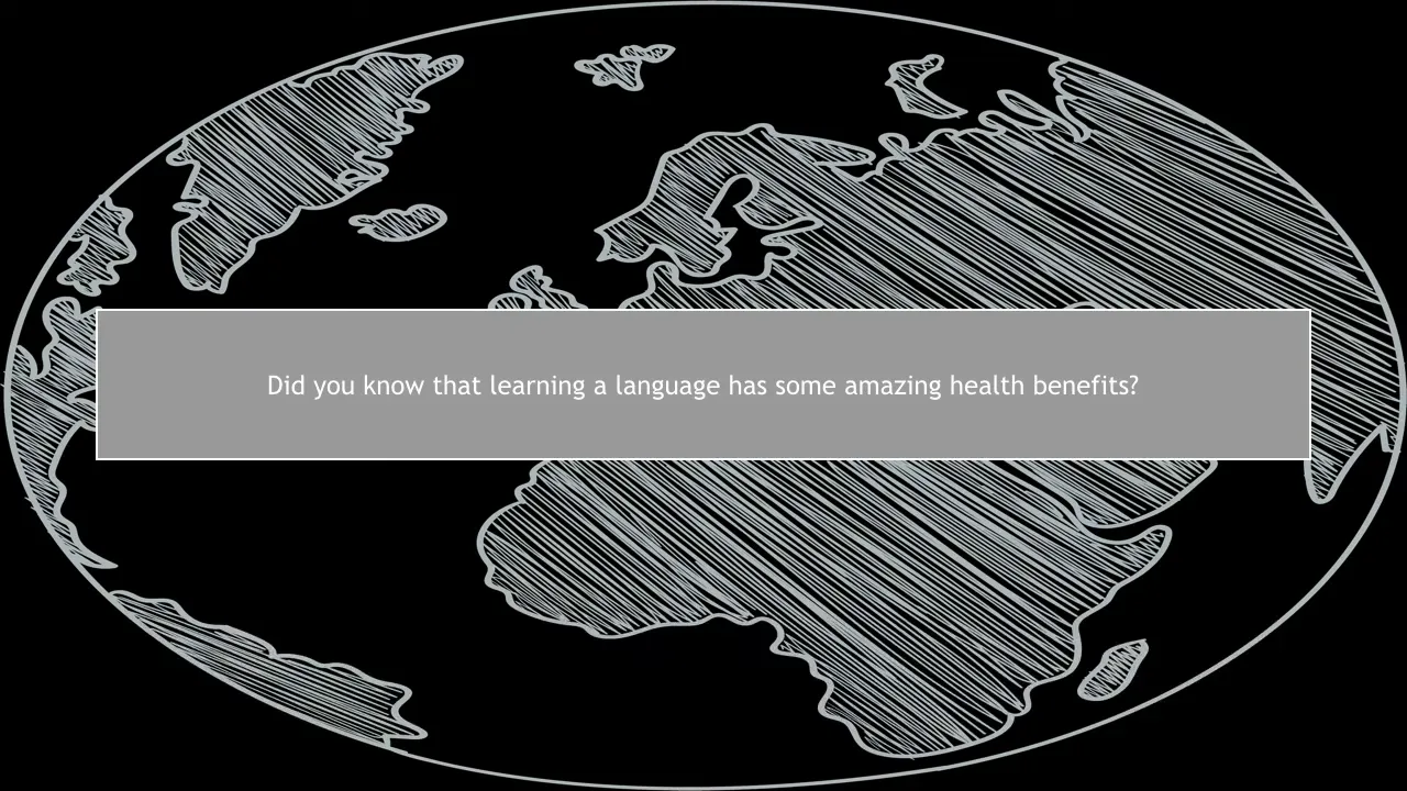 Title card: learn a language and improve your health