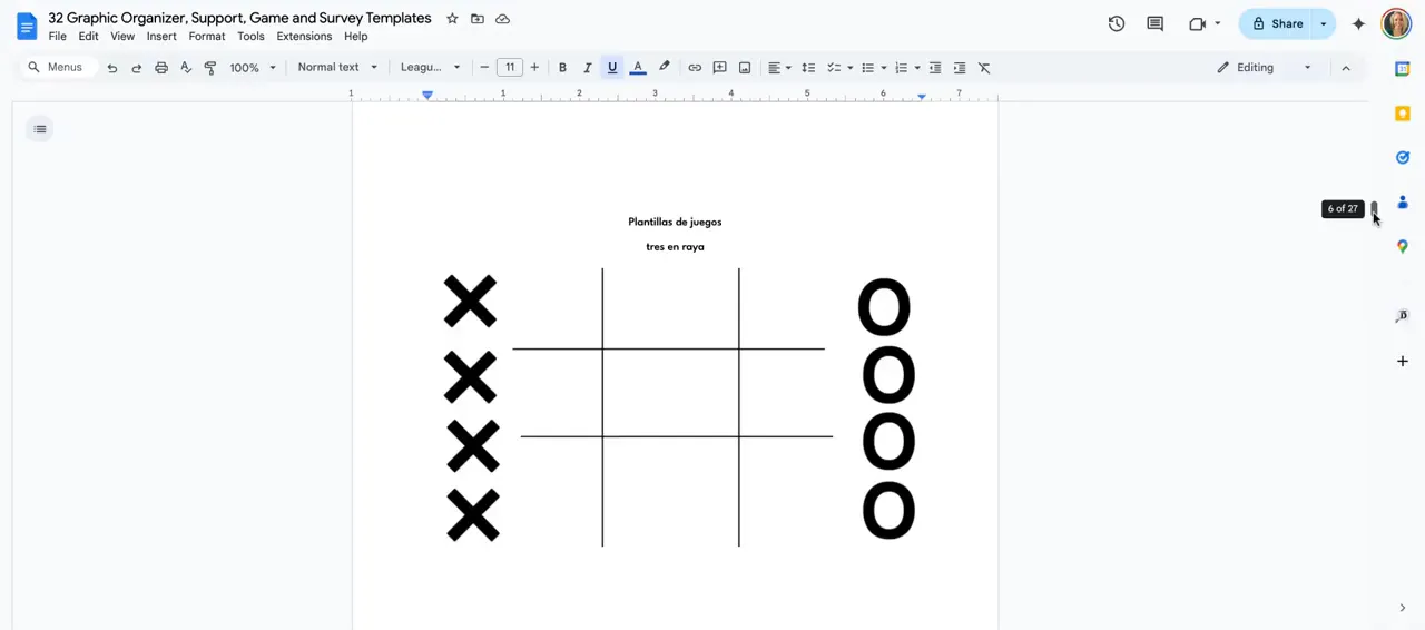 Examples of game templates like three-in-a-row and battleship