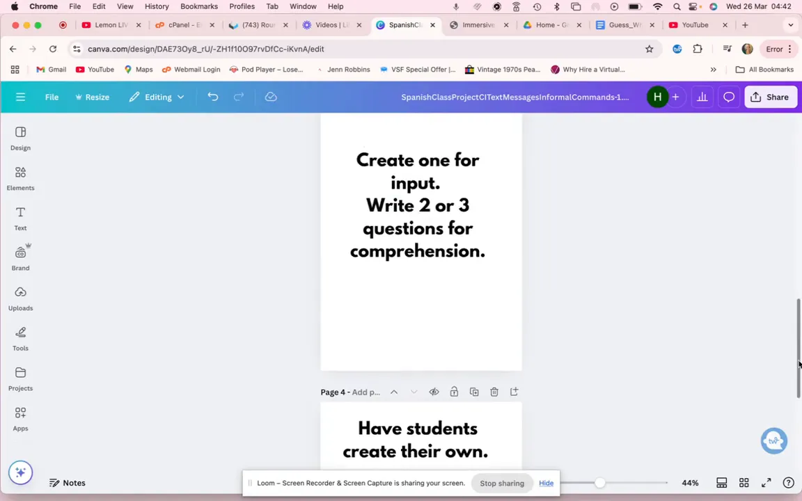 An example comprehension question displayed next to the fake text message