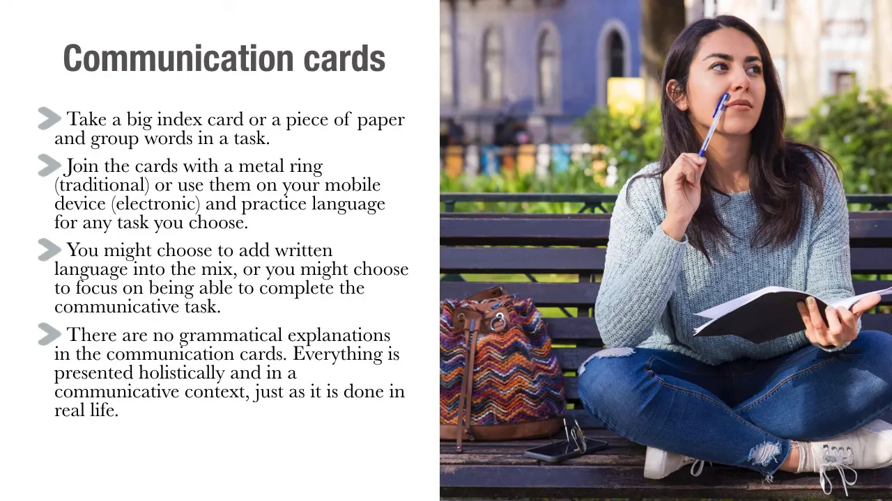 Index cards on a ring: communication cards for tasks