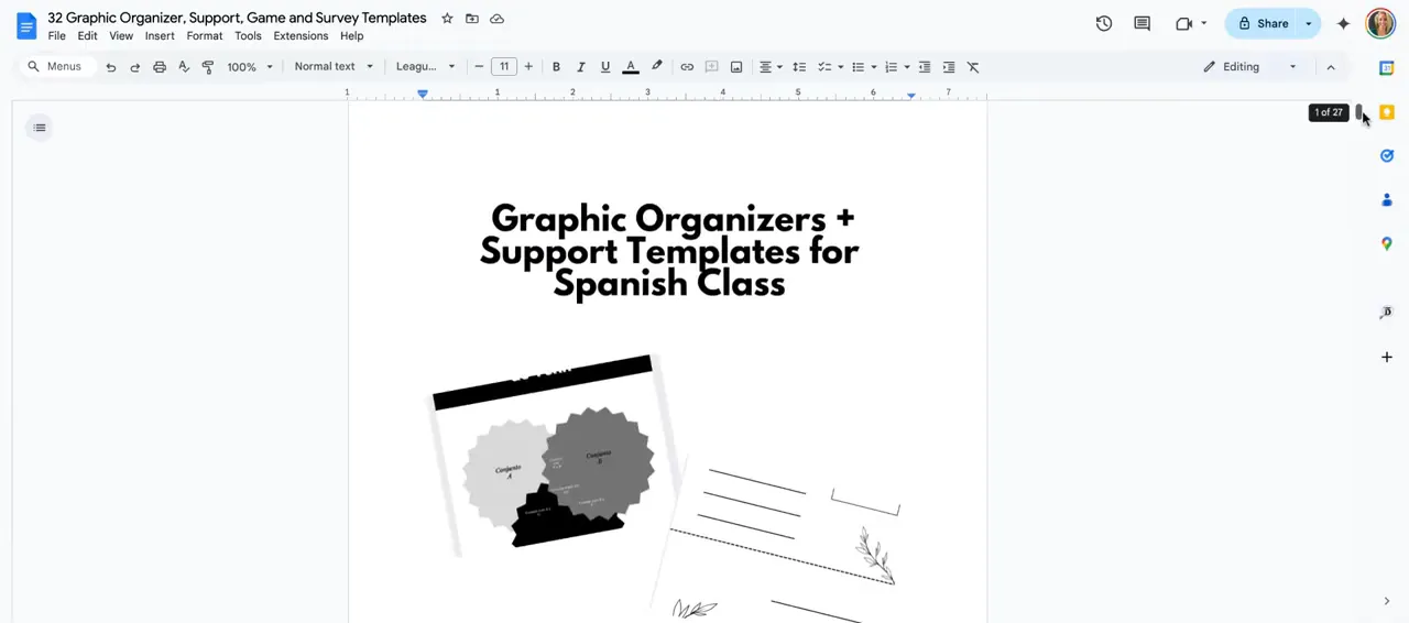 Book cover and mention of templates available as bonus