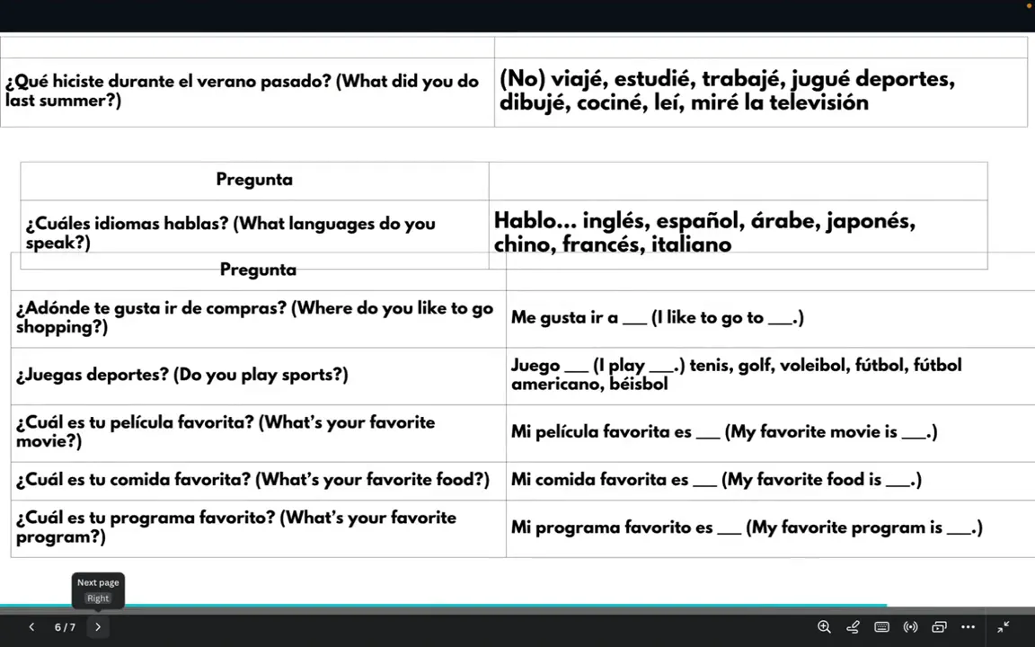 students answering questions about their partners