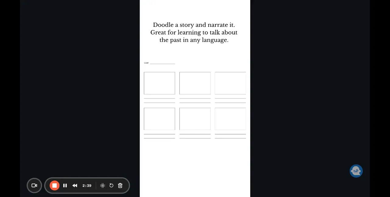 Teacher describing how film storyboards inform dialogue and video planning