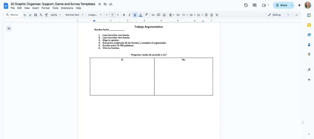 Argumentative task template with two opposing sources