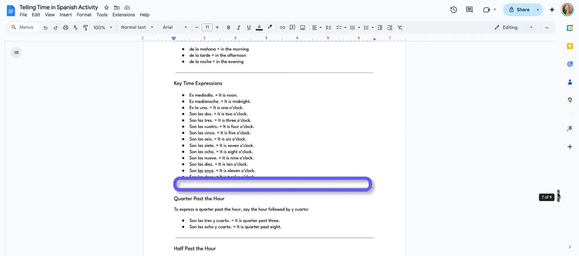 Reference to TPR cheat sheet for physical gestures and scaffolding