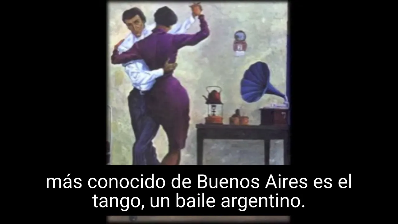 Mention of the tango as an Argentine dance