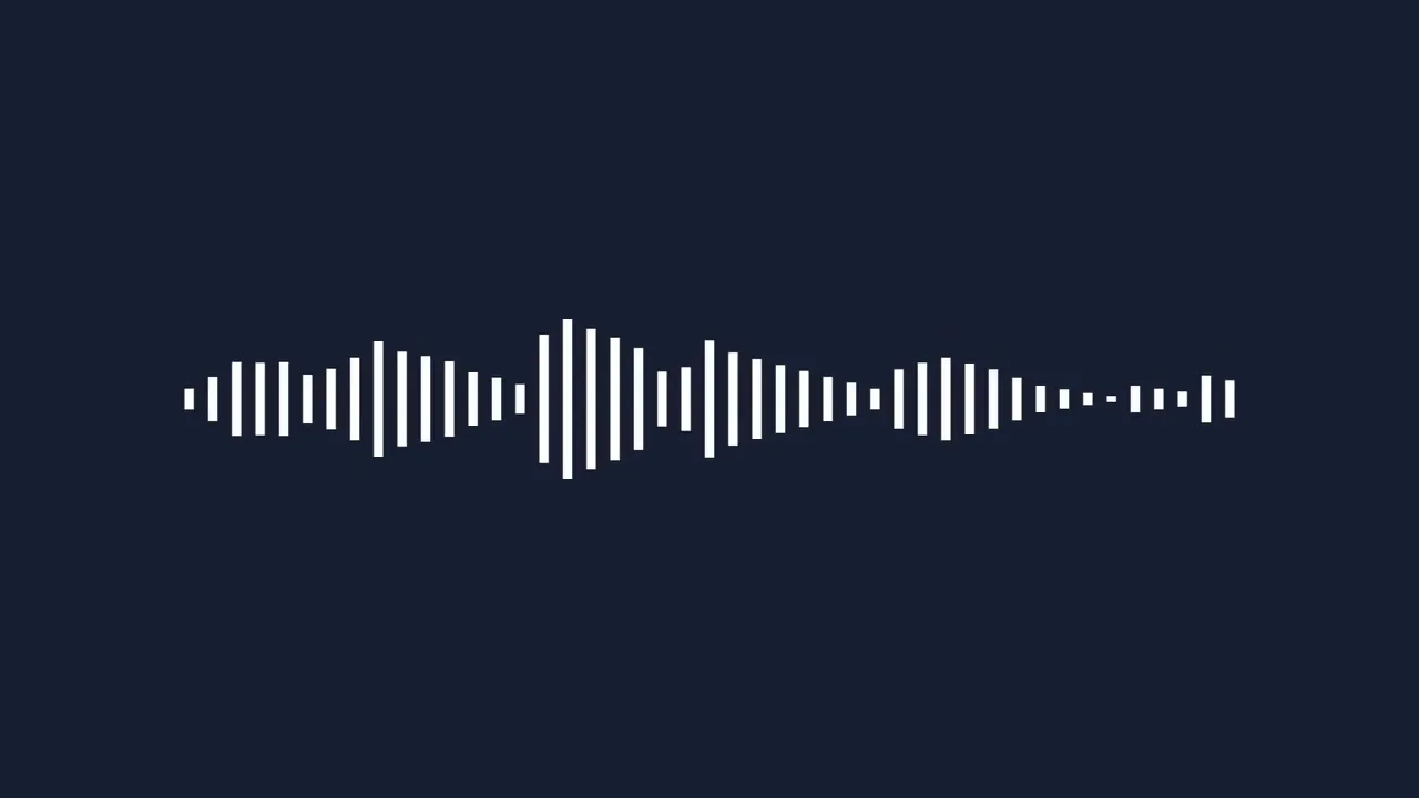 white audio waveform on dark blue background
