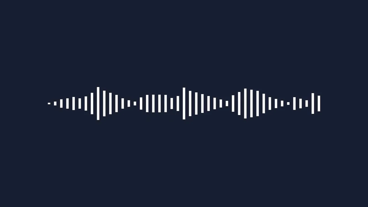 Clear centered white audio waveform on dark blue background