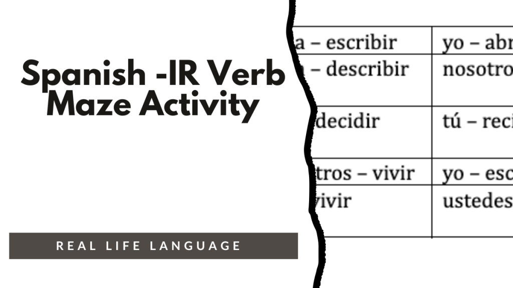 Spanish -IR Verb Conjugation Maze Game
