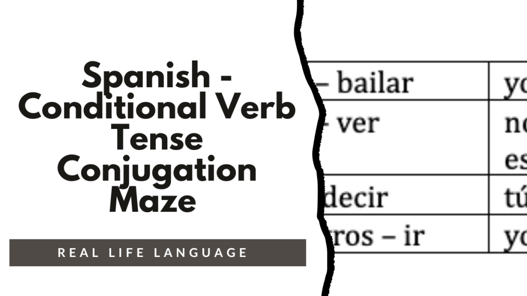 Spanish Verb Conjugation Maze Game (Conditional Tense)