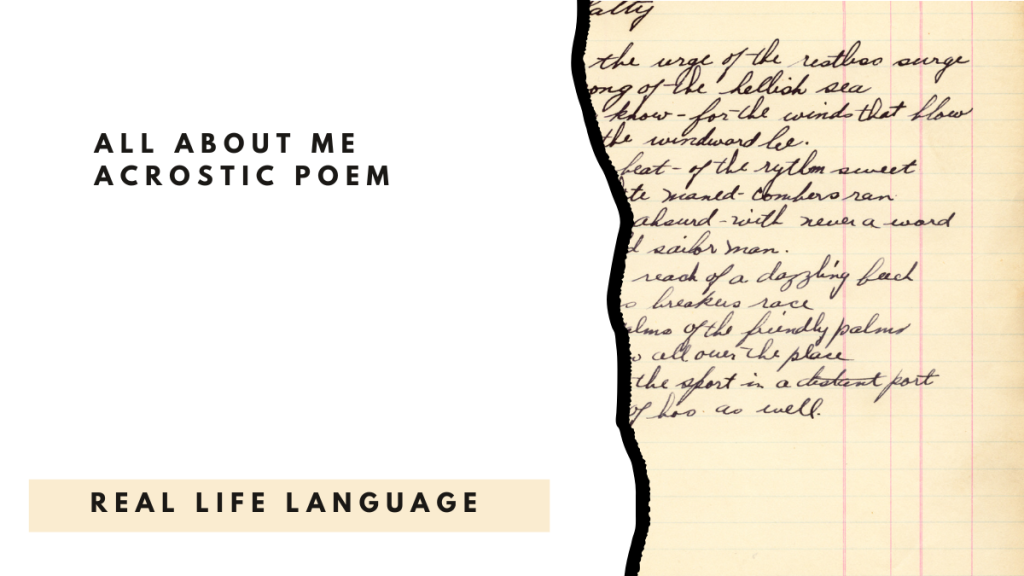 All About Me Acrostic Poem